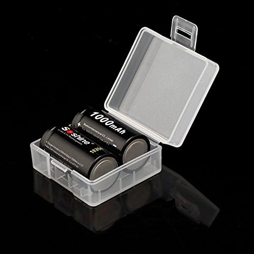 fggfgjg 2pcs Soshine 3.7V 1000mAh 18350 Rechargeable Li-ion Battery with Battery Case(Black)