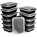 Premium Meal Prep Food Containers with Lids [Heim Concept] Durable Reusable Top Rack Dishwasher Safe Leak-Resistant Microwavable Compact Stackable Storage Meal Prep To-Go Container Convenience 12-pack
