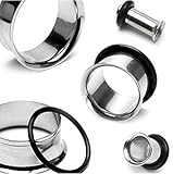 Plugs Kit 00G-20mm Stainless Steel Plugs Stretching Kit (10mm-20mm) - 12 Pieces