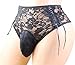 Sissy Pouch Panties Mens lace Bikini Lingerie Men's lace Underwear for Men (S) Black