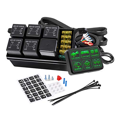 6 Gang Switch Panel, NR NIRIDER Universal Circuit Control Box Button ...