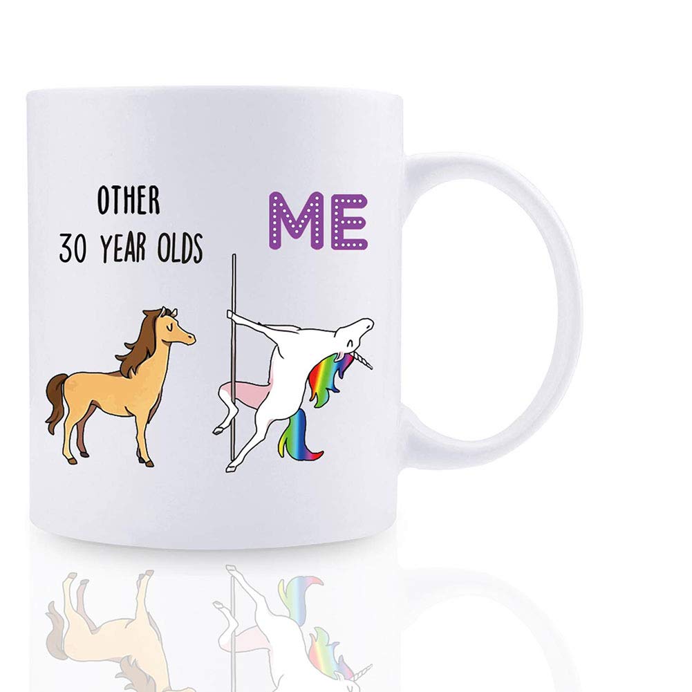 Funny 30th Birthday Gifts for Women Men, 11 oz Novelty 30 Years Old Coffee Mug for Best Friend, BlueInk Happy Birthday Mug Thirty Gag Party Cup Idea as a Joke Celebration Best Adult Birthday Presents