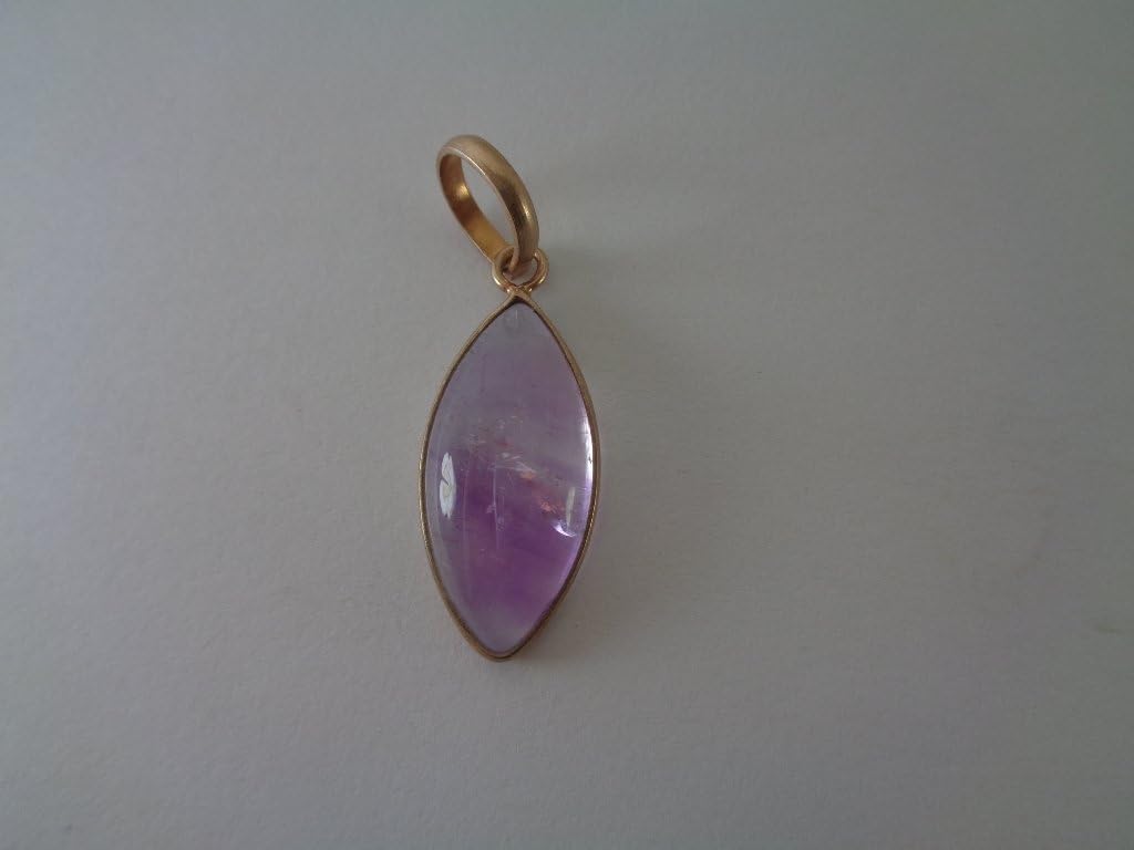 14.4 ct. Genuine Amethyst Marquise Pendant, Rose Gold Overlay on 925 Sterling Silver Pendant, February Birthstone Pendant