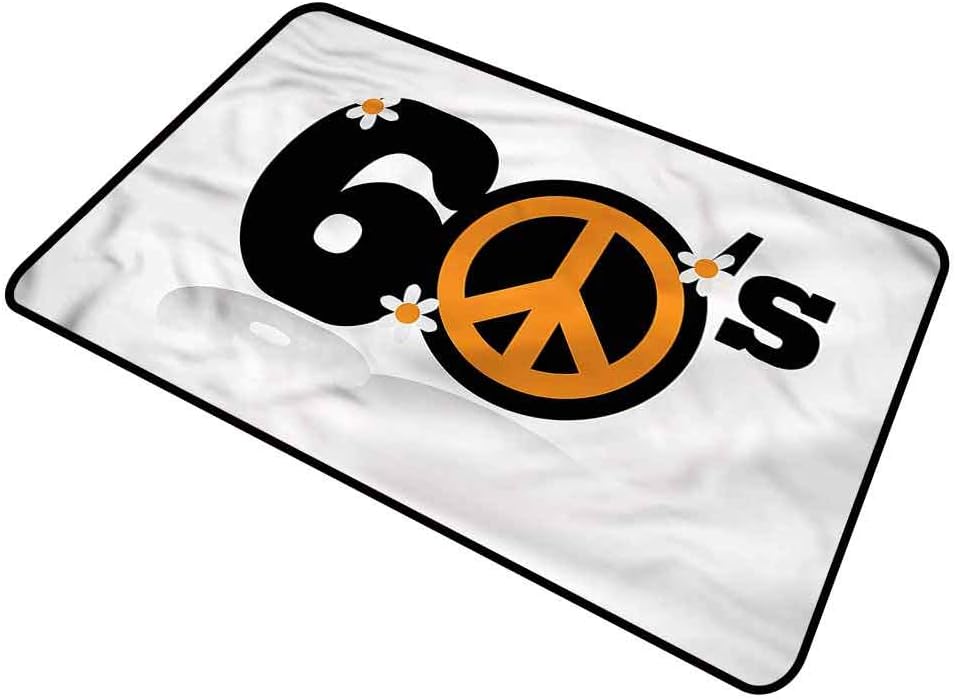 shirlyhome Custom Door Mat 1950s Humorous Personality Classic Car Dashboard Clock Rectangle 31"x47"