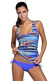 Aleumdr Women's Three Piece Crosscriss Back Bikini Swimsuit Tankini