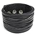 KONOV Wide Genuine Leather Mens Bangle Cuff Bracelet, Punk Rock, Fits 7.5