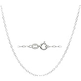 EnCharmed 925 Sterling Silver Chain Necklace for Women, 1.4mm Solid Sterling Silver Cable Chain, Thin & Dainty Necklaces 18 Inch