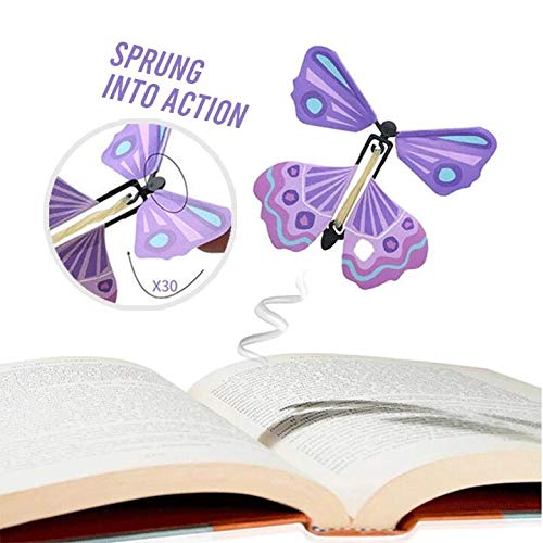 TTbuy 5pcs Valentine's Day Special - The Magic Butterfly Insert Cards or Books - Flying Butterfly Card Surprise, Wind-up Flying Butterflies - Pop up Flying Toys (5 pcs)