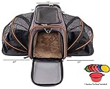 Petpeppy.com The Original Airline Approved Expandable Pet Carrier by Pet Peppy- Two Side Expansion, Designed for Cats, Dogs, Kittens,Puppies - Extra Spacious Soft Sided Carrier! (Black)