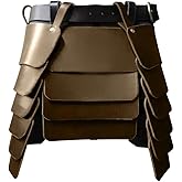 CALFOVERA Viking Wide Waist Belt Armor Mercenary Knights Skirt Medieval Retro Three-Sided Thigh Armor Skirt PU Leather with Wide Buckle Belt for LARP Cosplay Costume Make-up Party (Brown)