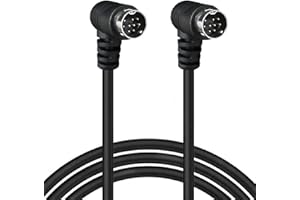 GLHONG Right Angle S-Video Mini DIN 9-Pin Male to Male Audio/Video Cable, Double 90-Degree, for TV, Receiver, Monitor, Projec