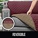 Sofa Shield Couch Slip Cover with Patented Strap, Cushion Protector, US Designed Reversible Stain and Dog Tear Resistant Slipcover, 70 inch Seat, Washable Covers for Dogs Pets, Burgundy Tan