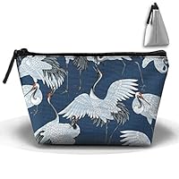 VVGHOPOI Portable Makeup Bag Organizer Travel Magic 3D Printing Japanese Cranes Cosmetic Bags Brush Storage Pouch for Women Purse