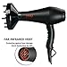 MHU Professional Salon Grade 1875w Low Noise Ionic Ceramic Ac Infrared Heat Hair Dryer Plus One Concentrator and One Diffuser Black Colorthumb 2