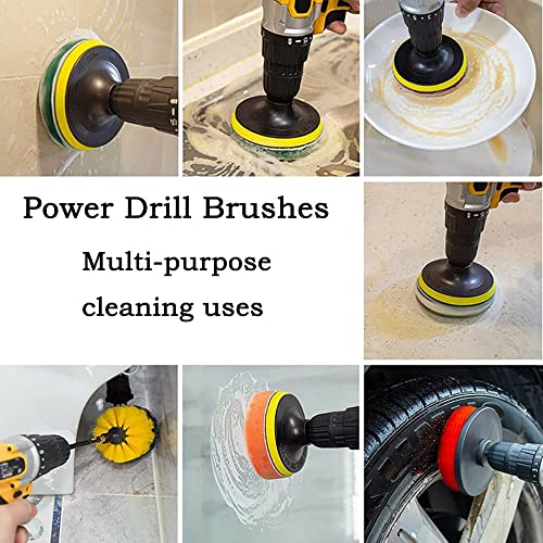 ZILJJ 21Piece Drill Brush Attachments Set, Scrub Pads Sponge, All