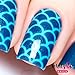 Whats Up Nails - Scales Mermaid Vinyl Stencils for Nail Art Design (2 Sheets, 24 Stencils Total)