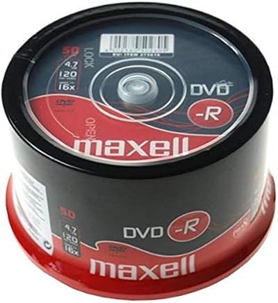 Maxell DVD-R 4.7GB 16X 120 Min Matt Silver Spindle 50 Discs