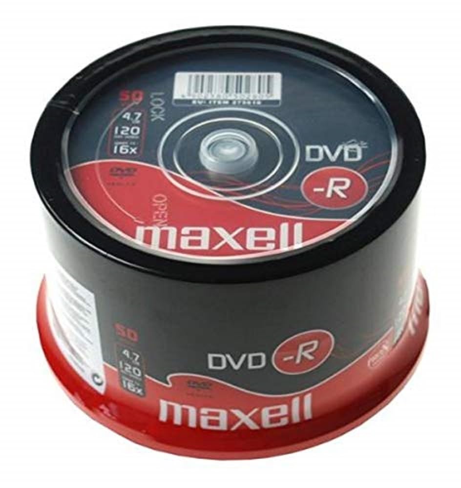 Maxell DVD-R 4.7 GB 16X 120 Min Video - Matt Silver (50 Disk Pack - Spindle)
