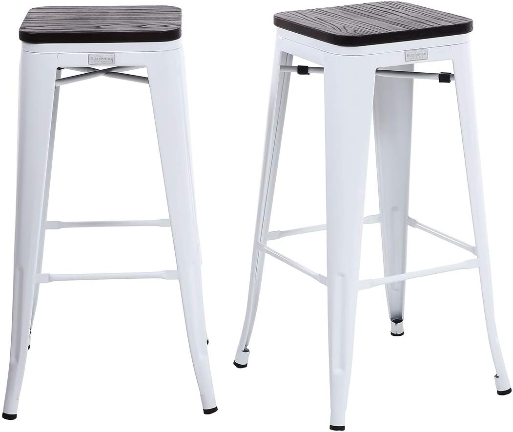 Best bar stool metal wood white