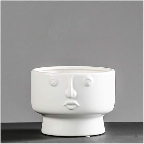 Amazon 花瓶 セラミック花瓶クリエイティブフェイス花花瓶の装飾北欧リビングルームのベッドルームの装飾は 花のイラスト花瓶を干し 花器 Color White サイズ A 花器 インテリアボウル オンライン通販