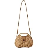 YYW Straw Bag Women Woven Beach Handbag Basket Shape Tote Bags for Spring Summer Purse