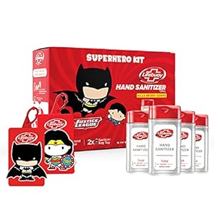 Lifebuoy Super Hero Kit, 70% Alcohol Small Pocket Hand Sanitizer 50 ml (Combo Pack of 4) Liquid Gel – 2 Free Bag Tags…
