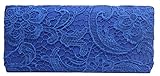 Iblue Lace Flower Evening Party Clutch Bridal Weeding Bag Prom Handbag Purse #C08