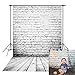 Daniu 5x7FT Photography Backdrops White Brick Wall Wooden Floor Background for Kids Product Photo Shoot Professional Photographer Props -150cmx210cm primary