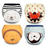 4 Pack Cotton Training Pants Toddler Potty Training Underwear for Baby Boys-2T Yellow