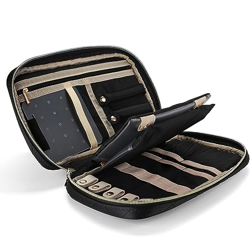 ProCase Travel Jewelry Organizer Case for Women, Soft Padded Jewelry Storage Bag Carrying Case