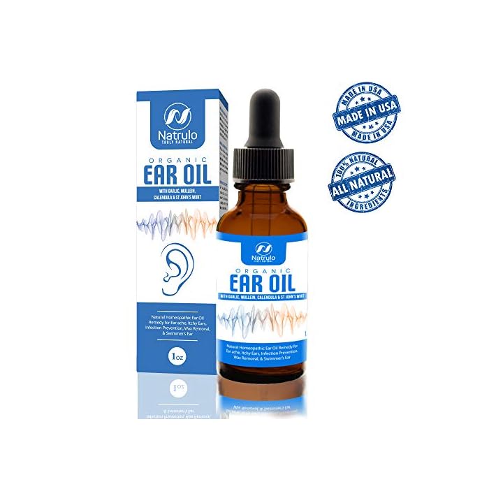 Organic Ear Oil for Ear Infections - Natural Eardrops for Infection Prevention, Swimmer's Ear & Wax Removal - Kids…