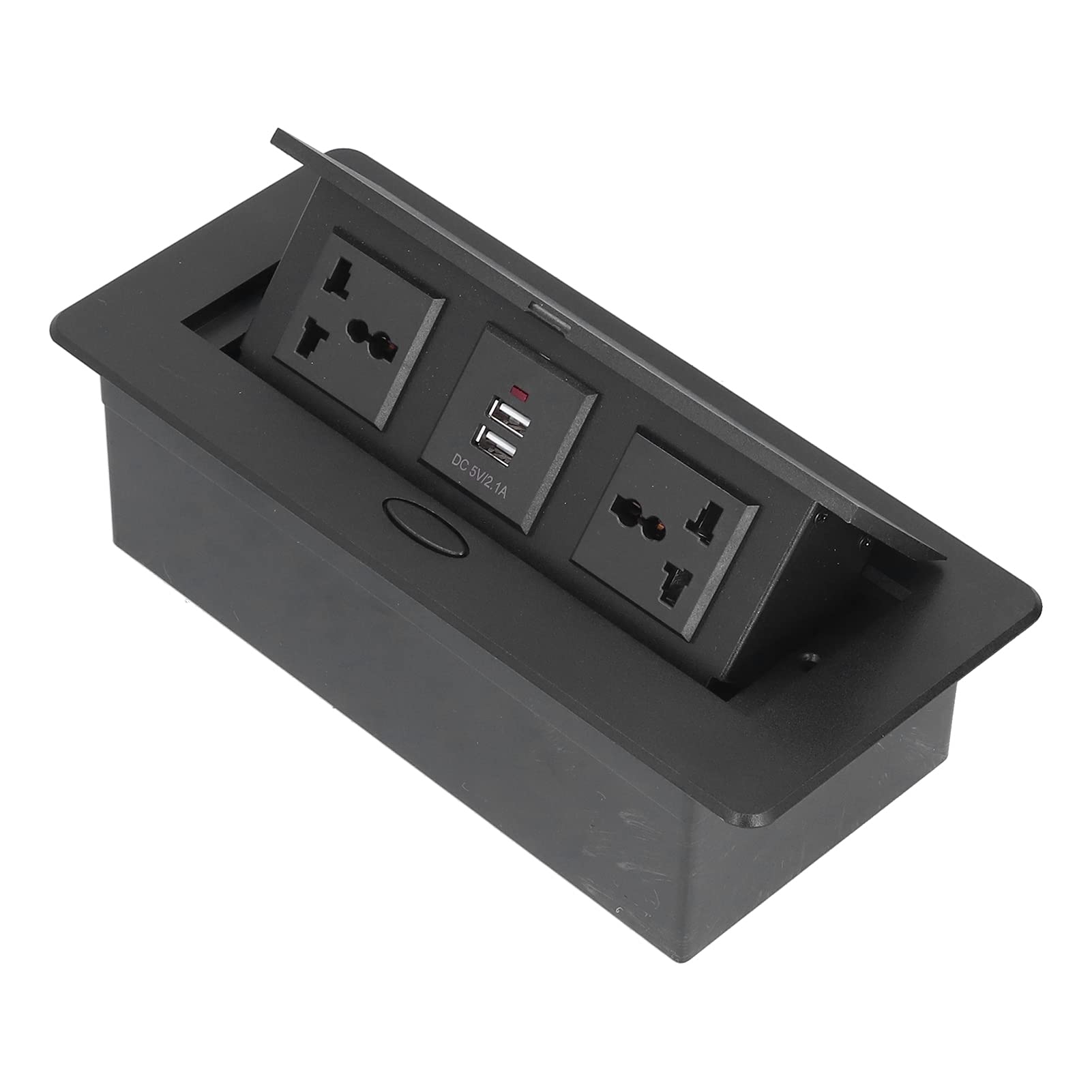 Deror Pop Up Electrical Outlet Cover Box, Desktop Outlet Floor Sockets with 2 USB Data, 2 Socket, 250V J29 for Home Office