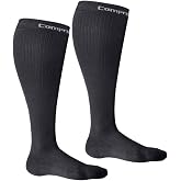 CompressionZ 30-40 mmHg Compression Socks for Women &amp; Men | Knee-High Support Stockings Travel, Nurses and Athletes Black: Wide Calf, 2X-Large