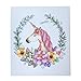 Unicorn Gifts 5 Pack - Unicorn Drawstring Backpack/Makeup Bag/Eye Mask/Hair Ties/Card (White)
