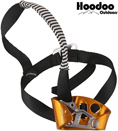 Hoodoo Outdoors Foot Climbing Ascender - Rock Climbing - Mountaineering Equipment - Climbing Device - Hiking - Camping (Orange Right)