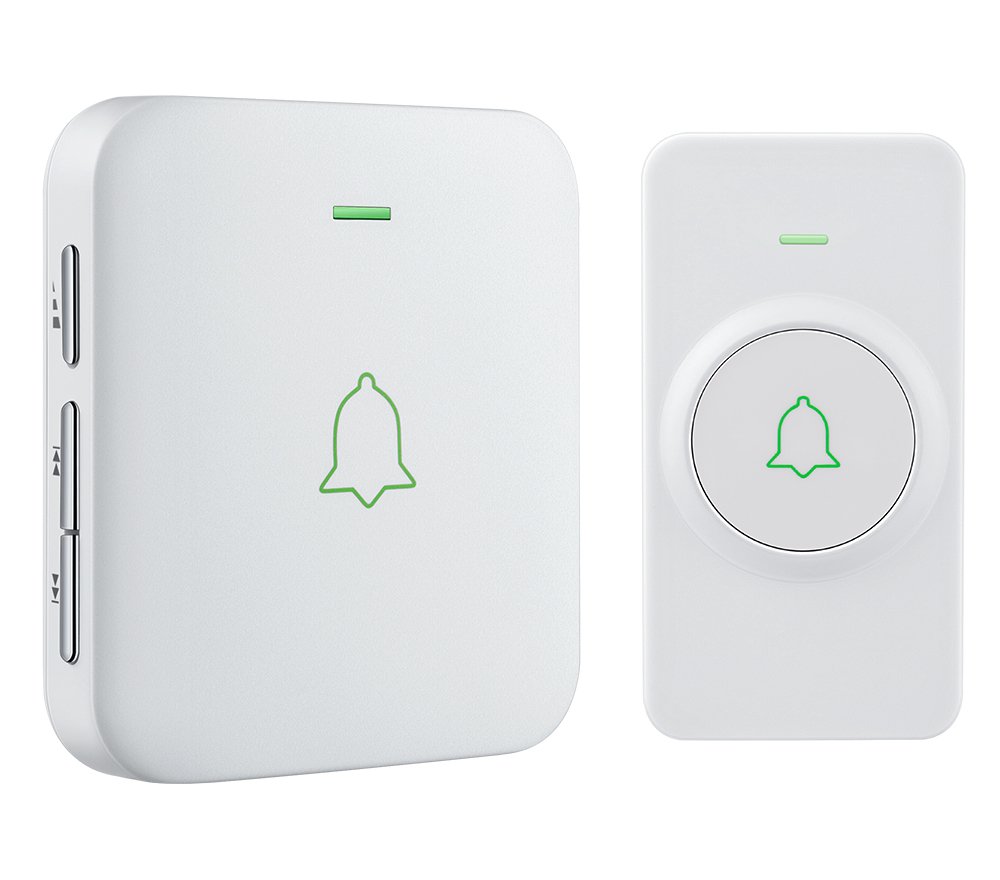 AVANTEK Wireless Doorbell, 1000 Feet Long Range Door Bells, Mini IP55 Waterproof, LED Flash, 5 Levels Volume, 52 Melodies, LED Flash, CW-11