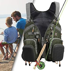 Gwfish Gilet De Pêche Taille Réglable, Multi Poches Veste Sans Manches Maille Photographe Chasse Pour Hommes Femmes, Sac De Peche Pour Les Amis De La Famille