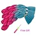 GX Beauty 4Packs Ombre Braiding Hair Red Braids Hair Extensions Synthetic 24Inch Jumbo Braiding Hair for Box Braids（Peach Red to Lake Blue）