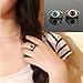 2014 Susenstore 2pcs Punk Rock Fashion Jewelry Vintage Retro Exaggerated Blue Coffee Eye Ring