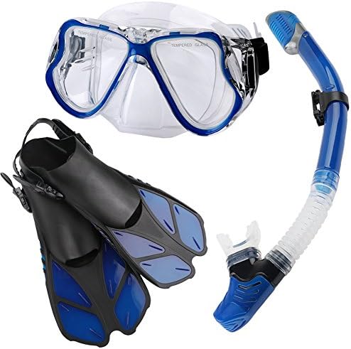 Zentouch Snorkel Set, Diving Mask with Easy Ajustable Strap 180° Panoramic View and Free Breathing Best Anti-fog Anti-leak Snorkel Mask for Adults and Kids