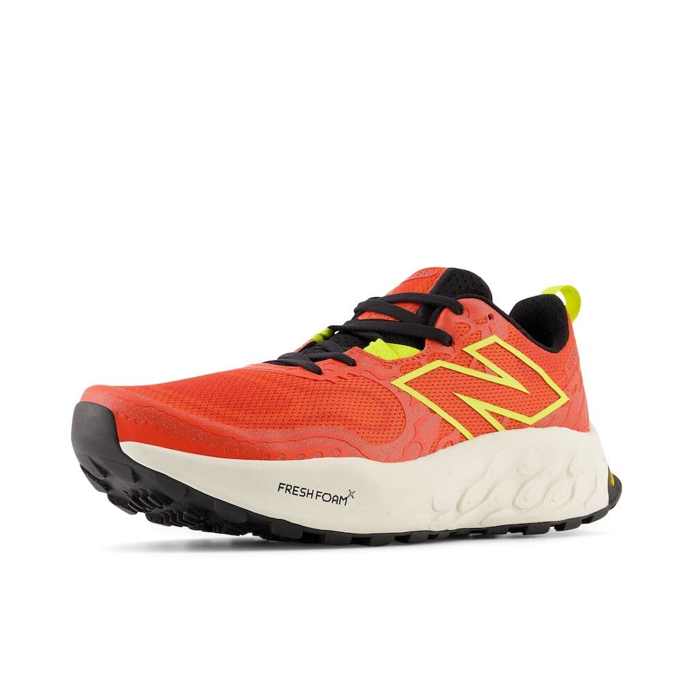 New Balance Men’s Fresh Foam X Hierro V8 Trail Running Shoe, Neo Flame/Tea Tree/Angora, 7.5 XW