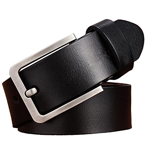 JingHao Belts for Men Genuine Leather Belt for Jeans & Dress Black & Brown Regular Big &Tall Size 28