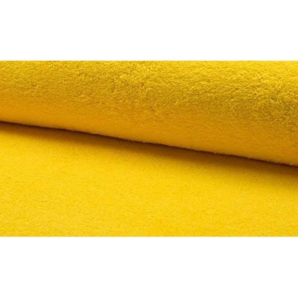 Double Sided Cotton TERRY TOWELLING Fabric Material - BRIGHT YELLOW, 1Mtr - 150cm x 100cm — image 1