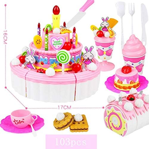 Comvip ままごとセット 子供 玩具 ケーキセット プレゼント 知育玩具 ベビー 女の子 かわいい Diy 食べ物 誕生日 料理 人気 タイプd ピンク B07f1mvs3q 1 457円