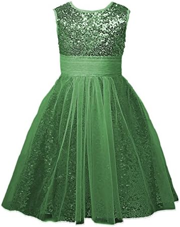 Mermaidtalee Sequin Baby Flower Girl's Dresses Occasion Dresses Long Size12 Green