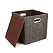 Storage Bins Cube Containers Boxes,Thick and Heavy Duty Fabric Drawers, 11×11 inch- Set of 4,Brown