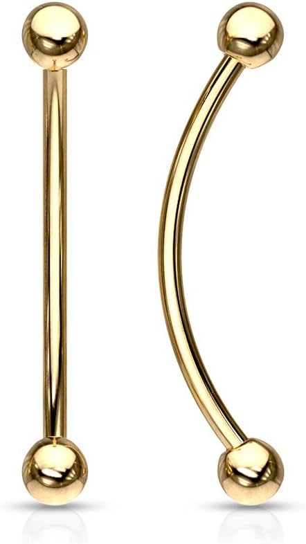 7ZACCVCH Curved Barbell Christina Vertical Hood Opal Jewelry Piercing 1/2- 16g (gold) use for eyebrow