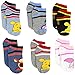 Winnie the Pooh Girls Toddler 6 pack Socks (Shoe: 10-4 (Sock: 6-8), Winnie Blue/Grey)