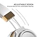 Ailihen MX-06 Over Ear Headphones with Microphone and Volume Control Bass Stereo Adjustable Headsets for iOS Android Smartphones Laptop Tablets Computer MP3/4 (White Golden)