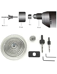 Agujero sierra Cortador Kit, ankoow 16pcs set 3 4"   5" HSS agujero sierra broca para madera, placas de yeso, plástico y metales no ferrosos con funda